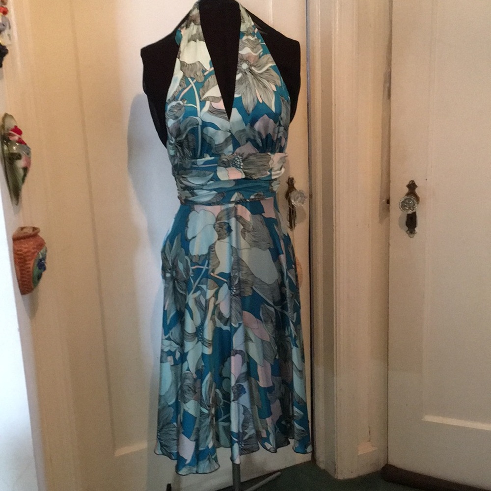 70’s  Hand Made Vintage  Floral Halter Dress